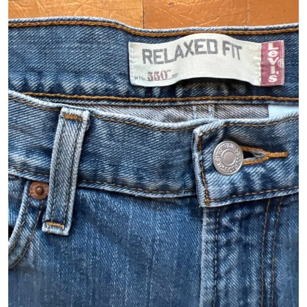 Levis 550 Mens Relaxed Fit Jeans W34 L32 100% Cotton Made In Colombia - Picture 3 of 9